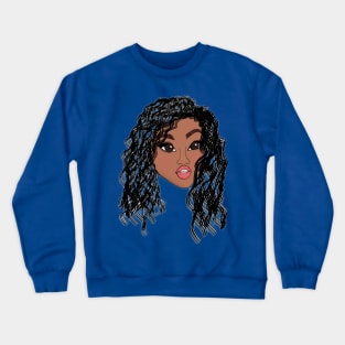 black girl face sketch | original by. MMJ49 Crewneck Sweatshirt